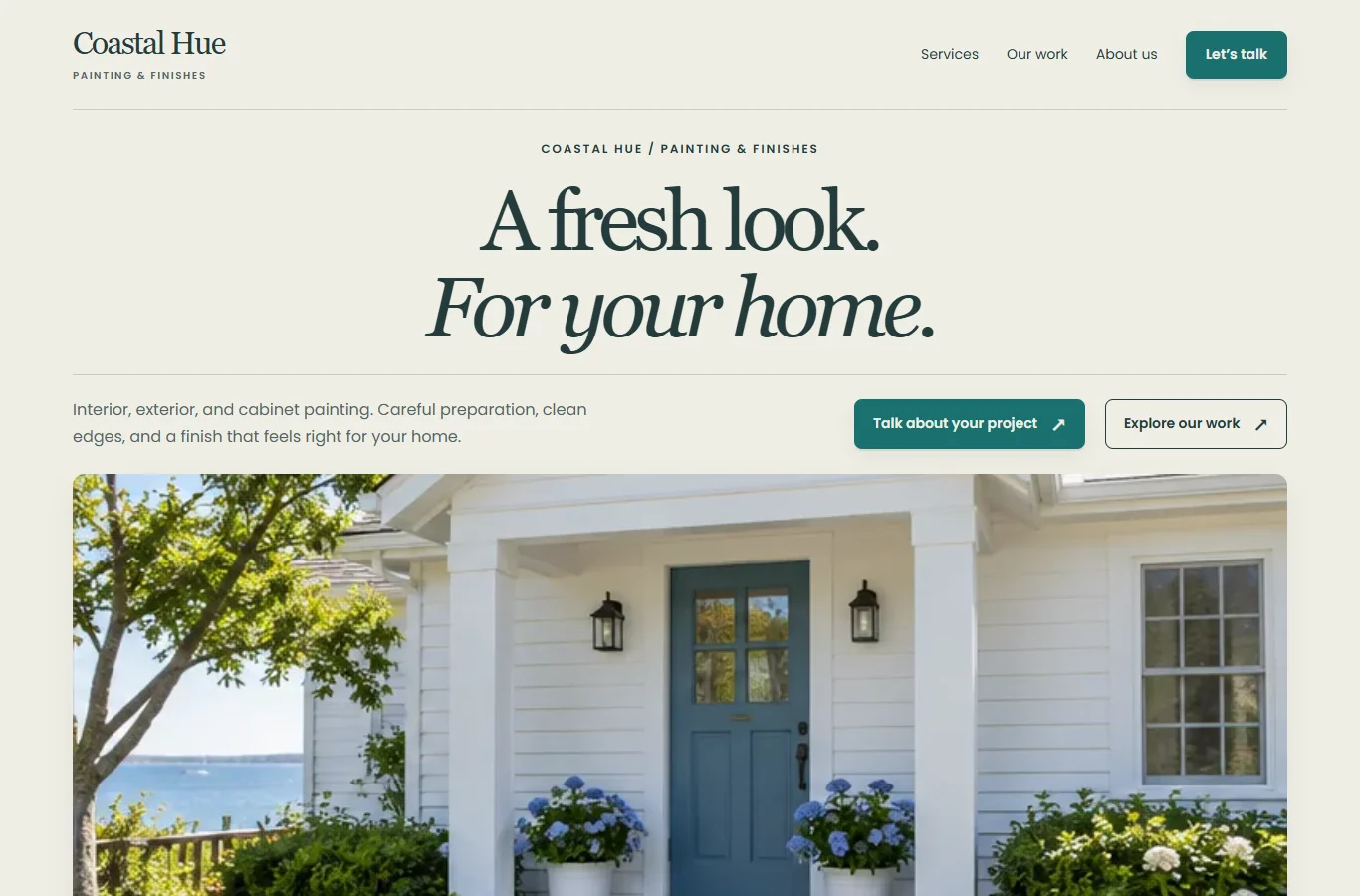 Clean & Polished painting website preview