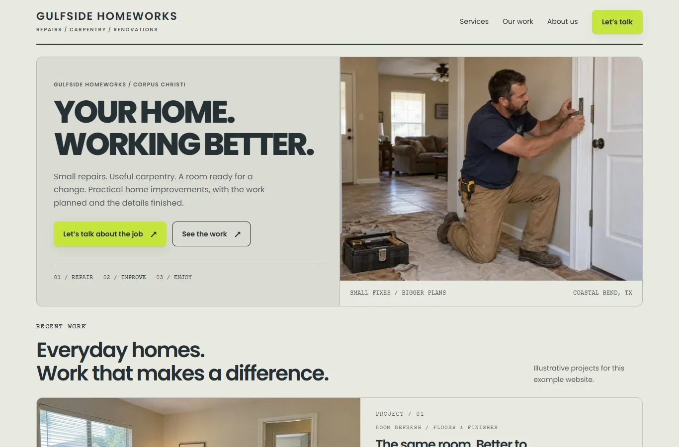 Strong & Structured contractor website preview